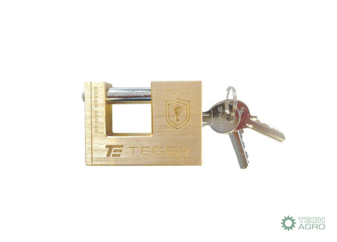 Kłódka antywłamaniowa - mosiężna / trzpieniowa 60mm - 3 klucze / TEGER