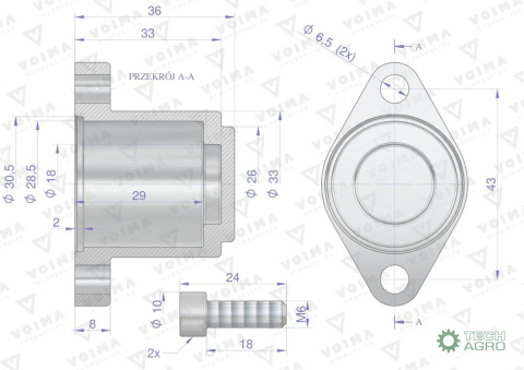 Kołpak rozdzielacza hydraulicznego dolny 40L VOIMA Kołpak rozdzielacza hydraulicznego dolny 40L VOIMA