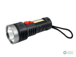 Latarka uniwersalna obudowa z ABS diody LED XPE COB 250 lm z funkcją warsztatową ładowana USB Teger