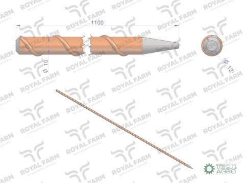Palik Słupek z włókna szklanego 10mm L-1100 ROYAL FARM ( sprzedawane po 10 ) Palik Słupek z włókna szklanego 10mm L-1100 ROYAL FARM ( sprzedawane po 10 )