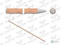 Palik Słupek z włókna szklanego 12mm L-900 ROYAL FARM ( sprzedawane po 10 )