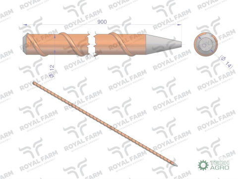Palik Słupek z włókna szklanego 12mm L-900 ROYAL FARM ( sprzedawane po 10 ) Palik Słupek z włókna szklanego 12mm L-900 ROYAL FARM ( sprzedawane po 10 )