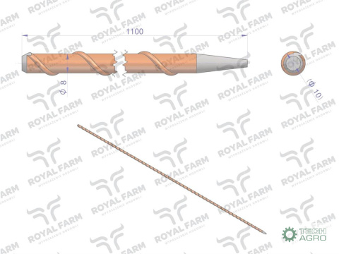 Palik Słupek z włókna szklanego 8mm L-1100 ROYAL FARM ( sprzedawane po 10 ) Palik Słupek z włókna szklanego 8mm L-1100 ROYAL FARM ( sprzedawane po 10 )