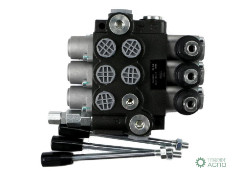 Rozdzielacz hydrauliczny 3-sekcyjny 40L (1-sekcja nurnikowa) VOIMA Rozdzielacz hydrauliczny 3-sekcyjny 40L (1-sekcja nurnikowa) VOIMA