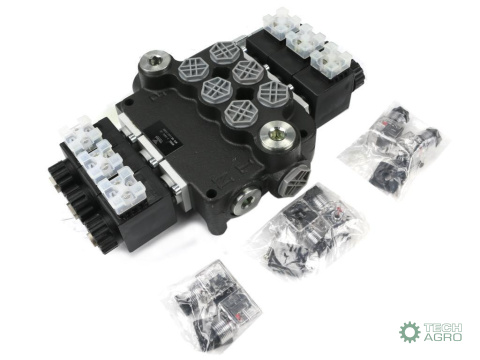 Rozdzielacz hydrauliczny 3-sekcyjny sterowany elektrycznie 12V 80L VOIMA Rozdzielacz hydrauliczny 3-sekcyjny sterowany elektrycznie 12V 80L VOIMA