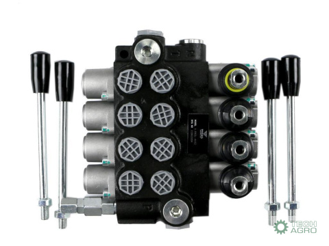 Rozdzielacz hydrauliczny 4-sekcyjny 40L (1 sekcja z zatrzaskiem) VOIMA Rozdzielacz hydrauliczny 4-sekcyjny 40L (1 sekcja z zatrzaskiem) VOIMA