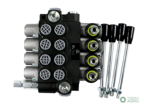 Rozdzielacz hydrauliczny 4-sekcyjny 40L (4-sekcje z zatrzaskiem) VOIMA Rozdzielacz hydrauliczny 4-sekcyjny 40L (4-sekcje z zatrzaskiem) VOIMA