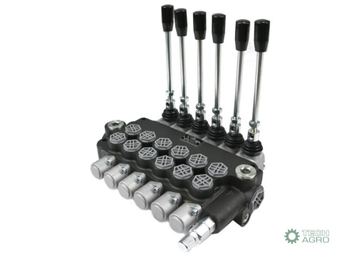 Rozdzielacz hydrauliczny 6-sekcyjny 80L VOIMA Rozdzielacz hydrauliczny 6-sekcyjny 80L VOIMA