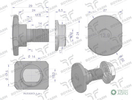 Śruba nożyka kpl. M12x29 zastosowanie Claas ROYAL FARM 1432290 001377266