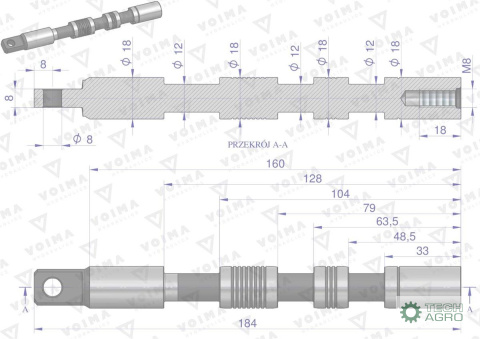 Suwak - do sekcji nurnikowej (1-stronnego działania) rozdzielaczy hydraulicznych 80L VOIMA Suwak - do sekcji nurnikowej (1-stronnego działania) rozdzielaczy hydraulicznych 80L VOIMA
