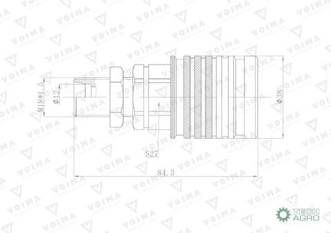 Szybkozłącze hydrauliczne gniazdo EURO M18x1.5 GZ Push-pull long (9100818GL) VOIMA (opakowanie 50szt) Szybkozłącze hydrauliczne gniazdo EURO M18x1.5 GZ Push-pull long (9100818GL) VOIMA (opakowanie 50szt)