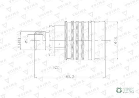 ZAWÓR GN.HYDR.EURO M14X1,5 GZ VOIMA ZAWÓR GN.HYDR.EURO M14X1,5 GZ VOIMA