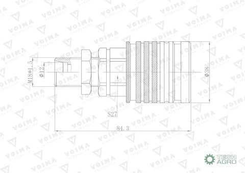 ZAWÓR GN.HYDR.EURO M18X1,5 GZ LONG VOIMA ZAWÓR GN.HYDR.EURO M18X1,5 GZ LONG VOIMA