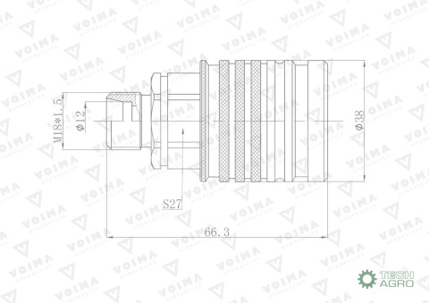 ZAWÓR GN.HYDR.EURO M18X1,5 GZ VOIMA ZAWÓR GN.HYDR.EURO M18X1,5 GZ VOIMA