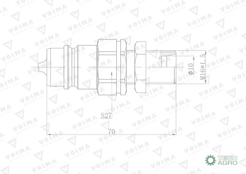 ZAWÓR WT.HYDR.EURO M16X1.5 GZ LONG VOIMA ZAWÓR WT.HYDR.EURO M16X1.5 GZ LONG VOIMA