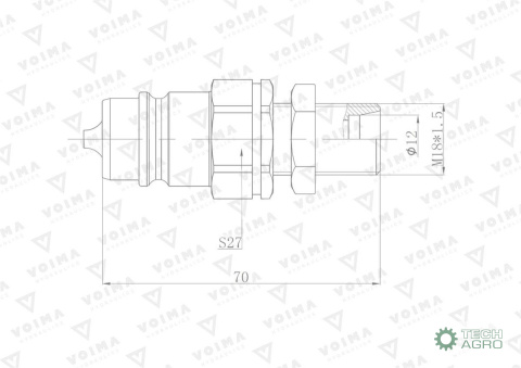 ZAWÓR WT.HYDR.EURO M18X1.5 GZ LONG VOIMA ZAWÓR WT.HYDR.EURO M18X1.5 GZ LONG VOIMA