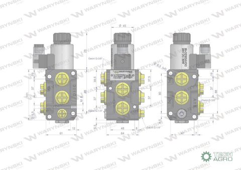 Dzielnik. zawór. elektrozawór kierunkowy elektromagnetyczny kontroli W-E38DVS6/2 (DVS6/50 L/MIN) G3/8" 50L (24V DC) Waryński Dzielnik. zawór. elektrozawór kierunkowy elektromagnetyczny kontroli W-E38DVS6/2 (DVS6/50 L/MIN) G3/8" 50L (24V DC) Waryński