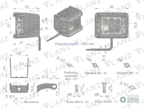LAMPA ROB.LED.KWADRATOWA SZER.48W GLANZ LAMPA ROB.LED.KWADRATOWA SZER.48W GLANZ