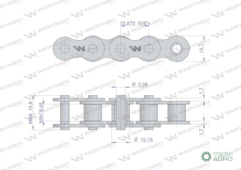 ŁAŃCUCH R1 5/8 10B-1 WARYŃSKI 2,5MB ŁAŃCUCH R1 5/8 10B-1 WARYŃSKI 2,5MB