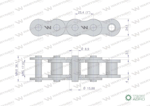 ŁAŃCUCH R1 1/1 16BH-1 WARYŃSKI 2,5MB ŁAŃCUCH R1 1/1 16BH-1 WARYŃSKI 2,5MB