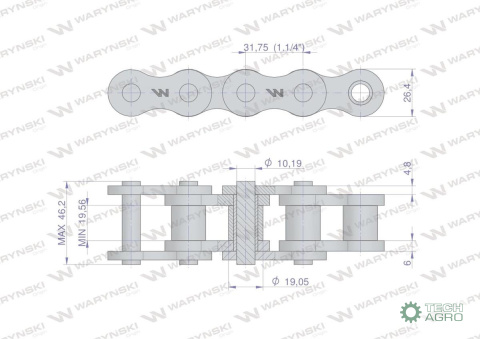 ŁAŃCUCH R1 1/1 20BH-1 WARYŃSKI 2,5MB ŁAŃCUCH R1 1/1 20BH-1 WARYŃSKI 2,5MB