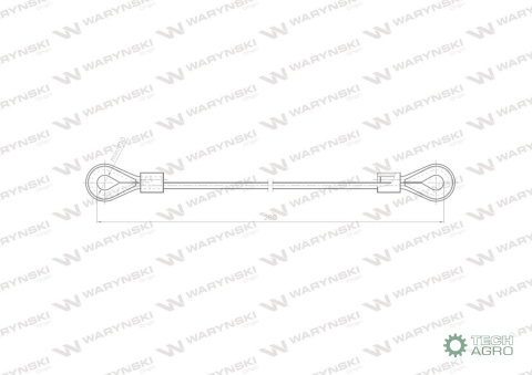 Linka - Zaciąg L-260mm 80231009 ZETOR Waryński Linka - Zaciąg L-260mm 80231009 ZETOR Waryński
