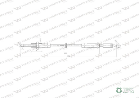 Linka do sterowania rozdzielaczem na kulkę (stalowa) L-4500mm Waryński Linka do sterowania rozdzielaczem na kulkę (stalowa) L-4500mm Waryński