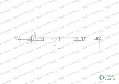 Linka do sterowania rozdzielaczem na widełki L-2200mm Waryński Linka do sterowania rozdzielaczem na widełki L-2200mm Waryński