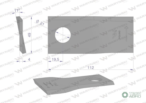 Nóż, nożyk kosiarka 112X48X4X22 lewy zastosowanie 4349690 Pottinger WARYŃSKI ( sprzedawane po 25 ) Nóż, nożyk kosiarka 112X48X4X22 lewy zastosowanie 4349690 Pottinger WARYŃSKI ( sprzedawane po 25 )
