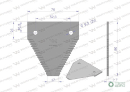 NOŻYK 80X76X2.8MM OT.6.3MM 87728905 NH WARYŃSKI