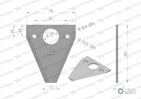 Nóż żniwny 90x76x3mm otwór 6.5 zastosowanie D18 Fortschritt WARYŃSKI ( sprzedawane po 25 ) Nóż żniwny 90x76x3mm otwór 6.5 zastosowanie D18 Fortschritt WARYŃSKI ( sprzedawane po 25 )