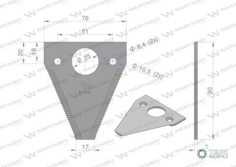 Nóż żniwny 90x76x3mm otwór 6.5 zastosowanie E18 Fortschritt WARYŃSKI ( sprzedawane po 25 ) Nóż żniwny 90x76x3mm otwór 6.5 zastosowanie E18 Fortschritt WARYŃSKI ( sprzedawane po 25 )