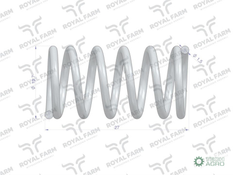 Sprężyna zaworu poidła RF-20908101 RF-20908106 ROYAL FARM ( sprzedawane po 20 ) Sprężyna zaworu poidła RF-20908101 RF-20908106 ROYAL FARM ( sprzedawane po 20 )