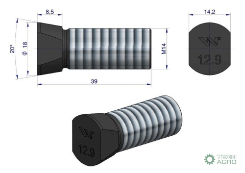 ŚRUBA LEM.M14X39 V&N WARYŃSKI ŚRUBA LEM.M14X39 V&N WARYŃSKI