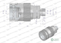 Szybkozłącze hydrauliczne gniazdo M16x1.5 gwint zewnętrzny EURO PUSH-PULL (ISO 7241-A) z eliminatorem ciśnienia Waryński