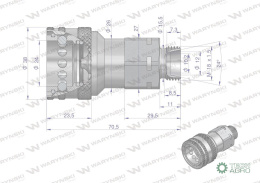 Szybkozłącze hydrauliczne gniazdo M18x1.5 gwint zewnętrzny EURO (9100818G) (ISO 7241-A) Waryński (opakowanie 50szt)