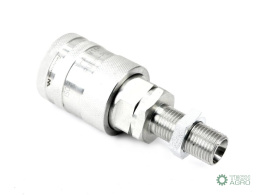 Szybkozłącze hydrauliczne gniazdo long M16x1.5 gwint zewnętrzny EURO PUSH-PULL (ISO 7241-A) z eliminatorem ciśnienia Waryński
