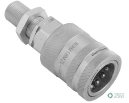 Szybkozłącze hydrauliczne gniazdo long M18x1.5 gwint zewnętrzny EURO PUSH-PULL (9100818GL) (ISO 7241-A) Waryński (opakowanie 1