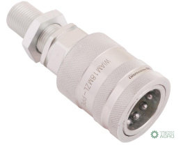 Szybkozłącze hydrauliczne gniazdo long M18x1.5 gwint zewnętrzny EURO PUSH-PULL (9100818GL) (ISO 7241-A) Waryński (opakowanie 50