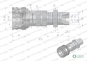 Szybkozłącze hydrauliczne gniazdo z eliminatorem ciśnienia long M22x1.5 gwint zewnętrzny EURO (9100822GL) (ISO 7241-A) Waryński