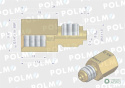 Złączka manometryczna gwint zewnętrzny M12x1.5 x gwint wewnętrzny G1/4" (mosiądz) POLMO