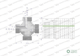 Czwórnik hydrauliczny metryczny BBBB M16x1.5 10L Waryński