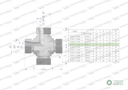 Czwórnik hydrauliczny metryczny BBBB M18x1.5 12L Waryński
