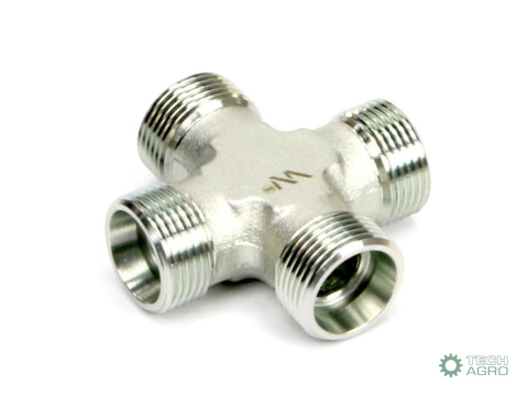 Czwórnik hydrauliczny metryczny BBBB M22x1.5 15L Waryński Czwórnik hydrauliczny metryczny BBBB M22x1.5 15L Waryński