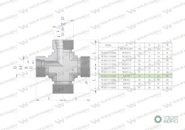 Czwórnik hydrauliczny metryczny BBBB M30x2 22L Waryński