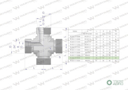 Czwórnik hydrauliczny metryczny BBBB M45x2 35L Waryński