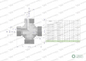 Czwórnik hydrauliczny metryczny BBBB M52x2 42L Waryński