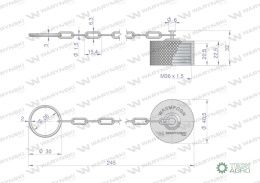 Komplet - Zawór gniazdo (Bizon) M18x1.5 skręcane (ZSR6160101) z gwintowaną pokrywą/osłoną aluminiową Waryński
