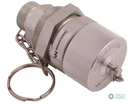 Komplet - zawór gniazdo M22x1.5 skręcane (50490020) z gwintowaną pokrywą/osłoną aluminiową Waryński