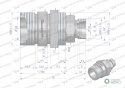 Komplet - zawór gniazdo M22x1.5 skręcane (50490020) z gwintowaną pokrywą/osłoną aluminiową Waryński